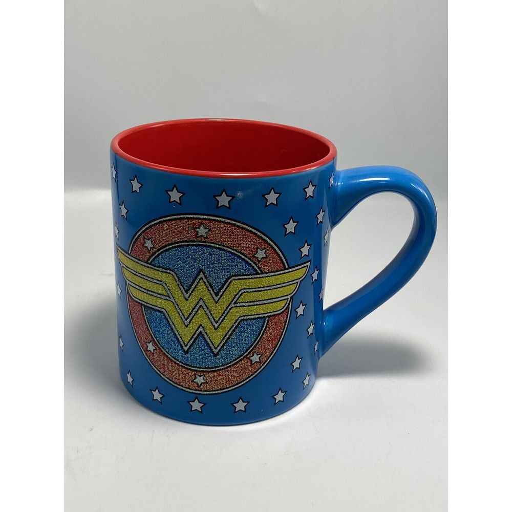 DC Comics Wonder Woman‎ Glitter Logo Star Blue Coffee Mug